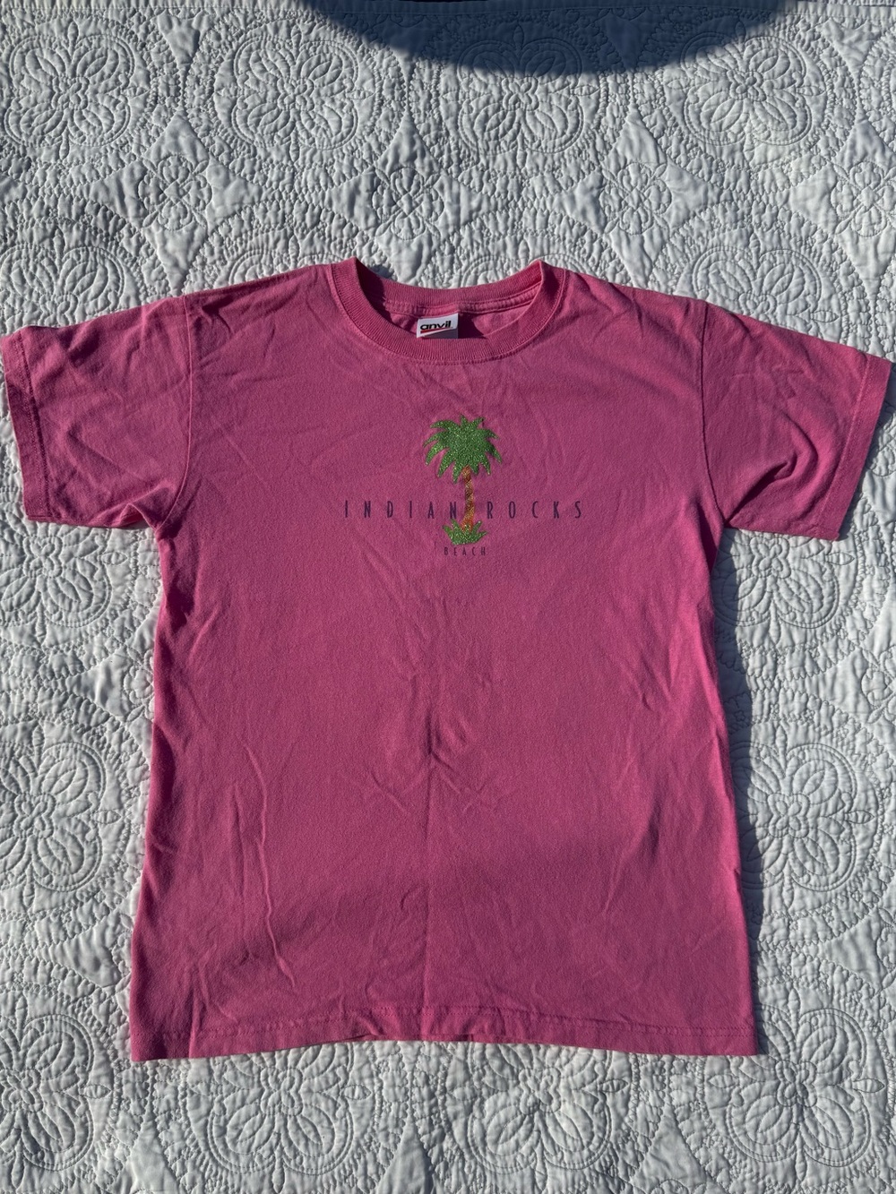 Indian Rocks Beach Kids' Pink Palm Graphic Tee